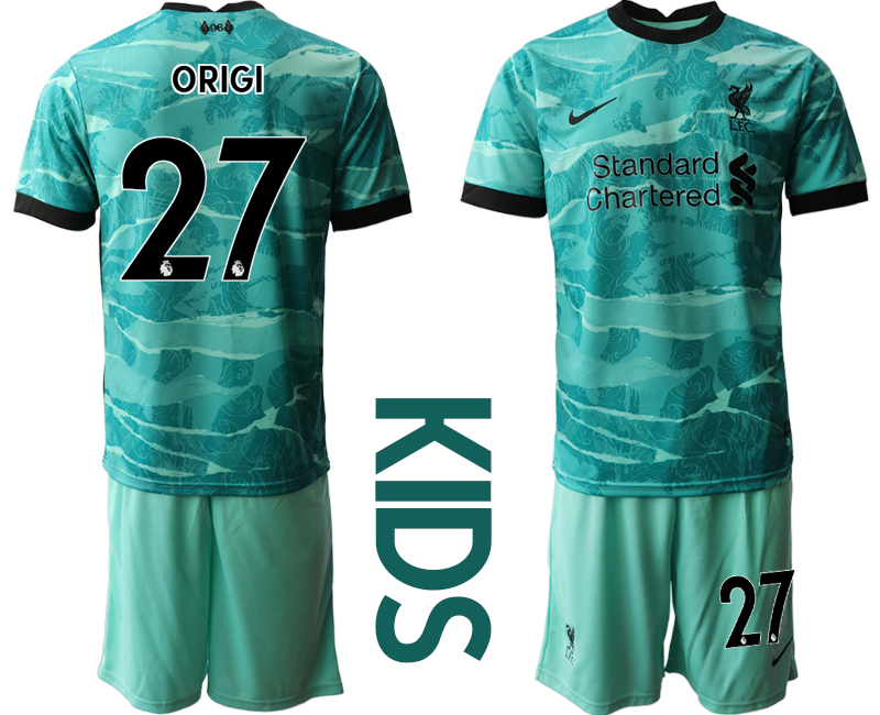 Youth 2020-2021 club Liverpool away #27 green Soccer Jerseys